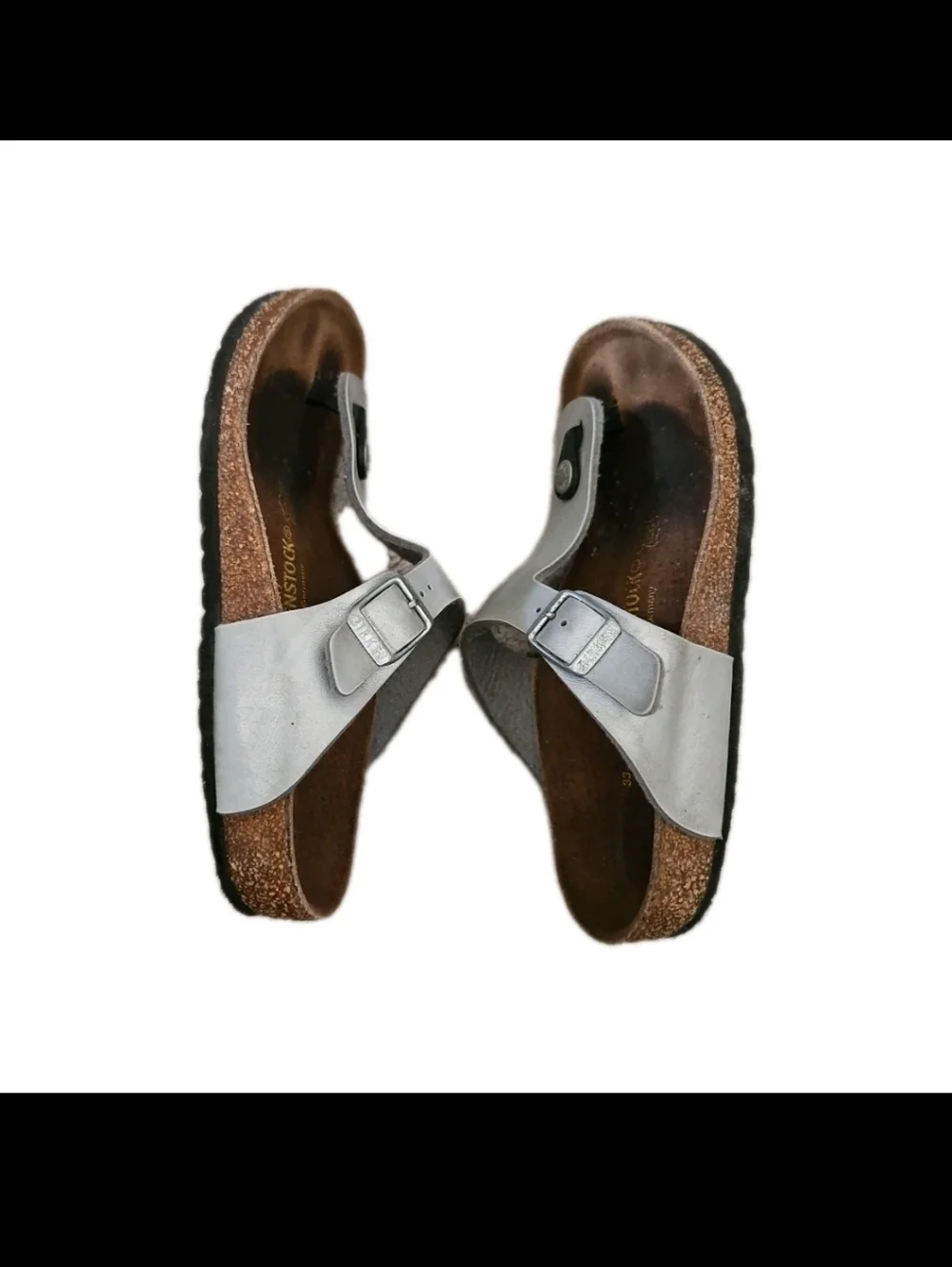 Birkenstock Big Kids Gizeh Birko-Flor Silver Thong Casual Beach Summer Sandal 2